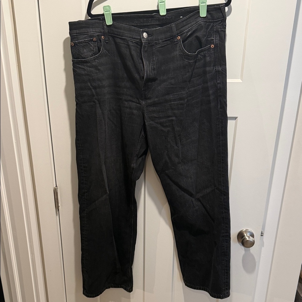 American Eagle Outfitters Women's Black Relaxed Baggy Jeans